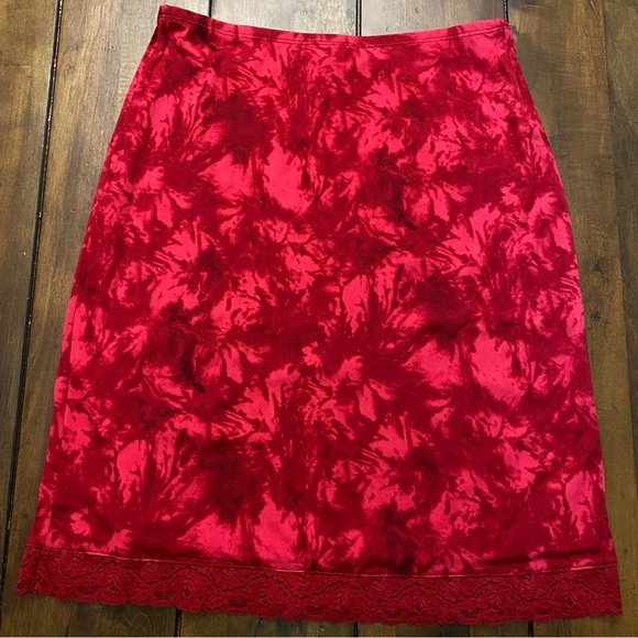 INC International Concepts Red Floral Straight Size Small Midi Skirt Cocktail - Picture 2 of 6